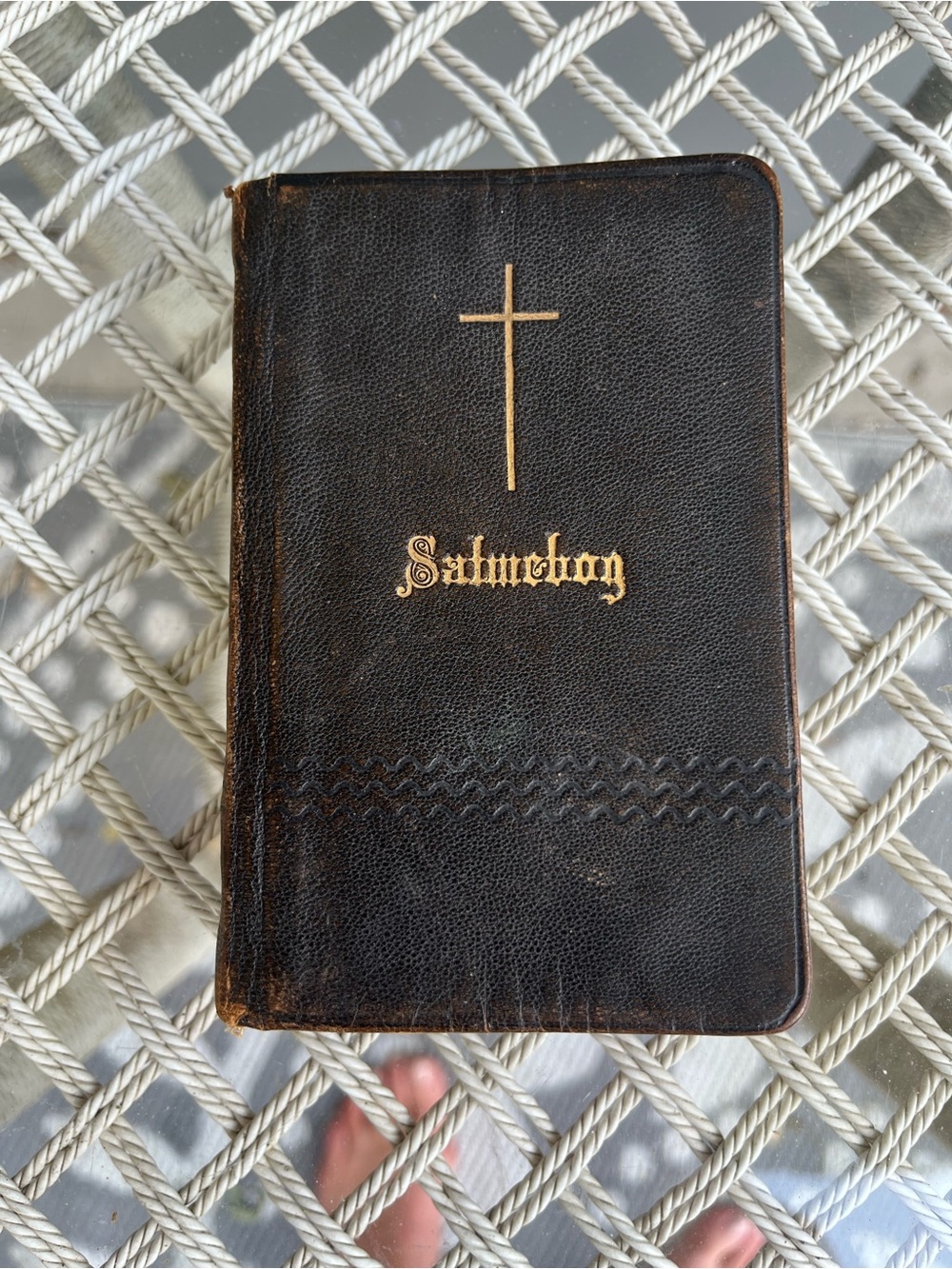 Antique Salmon Norwegian Pocket Bible/Hymnal Copyright 1903 Decora Iowa